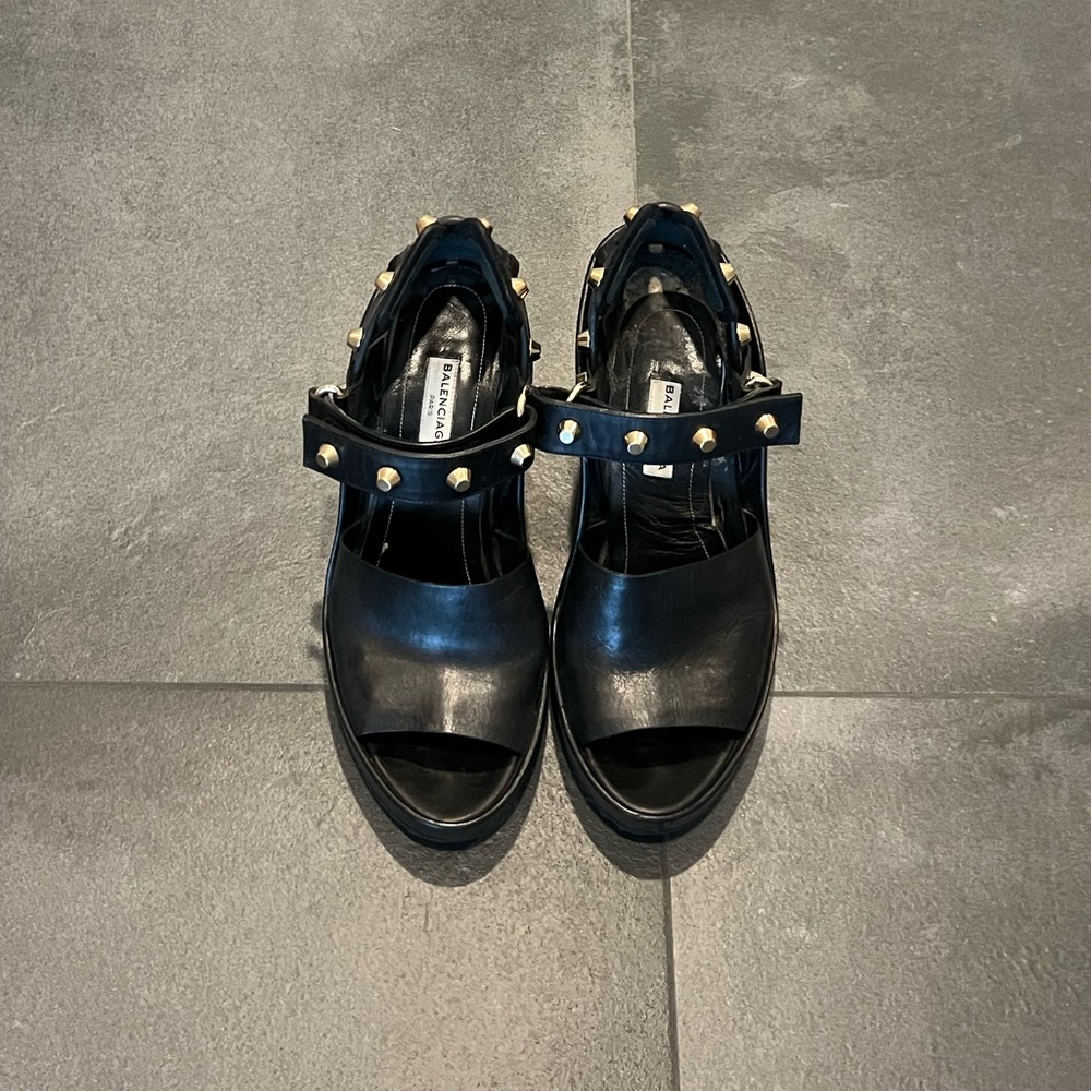 Balenciaga black wedges